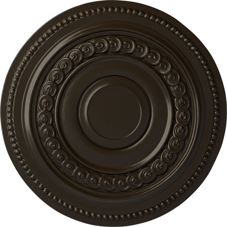Ekena Millwork Oldham Ceiling Medallion (Fits Canopies up to 8 5/8"), Hand-Painted Stone Hearth, 18"OD x 1 1/4"P CM18OLSHF